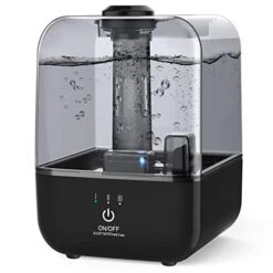 FoPcc Cool Mist Humidifier, Quiet Ultrasonic Humidifiers For Bedroom Babies, 4.5L Large Top Fill Air Humidifier, Works Up To 30 Hours, Adjustable Mist Levels, Auto Shut-Off, Black