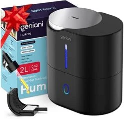 GENIANI Portable Small Cool Mist Humidifiers 250ML - USB Desktop Humidifier For Plants, Office, Car, Baby Room With Auto Shut Off & Night Light - Quiet Mini Humidifier (White) -Solo Stoves Shop 41rJMim3DuL. AC