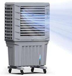 Symphony Portable Evaporative Air Cooler 5300 CFM For Large Room Home Office School Garage Indoor Outdoor Events With 3 Side Honeycomb Cooling Pads Auto Swing 3 In 1 Swamp Air Cooler & Conditioner | 33 Gallon Water Tank (Movicool 125, Grey) -Solo Stoves Shop 41rM31JaAoL. AC