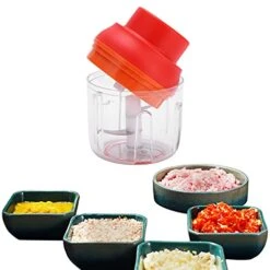 Portable And Cordless Mini Food Processor,with Stainless Steel Blade, Electric Garlic Chopper Vegetable Chopper Blender For Nuts Chili Onion Minced Meat And Spices BPA-Free(Red250ml) -Solo Stoves Shop 41rNFh3NPhL