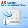 Vacplus Moisture Absorbers - 12 Pack, Standing Humidity Packs for Narrow Flat Surfaces, Effective Closet Dehumidifier with Visible Water Level For Bathrooms, Kitchens & Bookshelves, Fragrance-Free