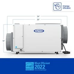 Aprilaire E100 Pro 100 Pint Dehumidifier For Crawl Spaces, Basements, Whole Homes, Commercial Up To 5,500 Sq. Ft, White, Leveling Feet