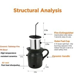 Hpoeude Black Ceramic Tabletop Fire Pit, Table Top Fire Pit, Mini Small Fire Pit Bowl, Outdoor Indoor Portable Fireplace -Solo Stoves Shop 41rujK0wOAL