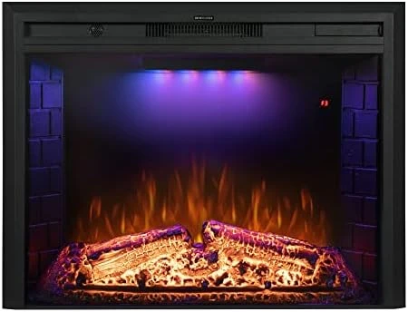 Benrocks 36'' Electric Fireplace Inserts, Recessed & Built In Wall Electric Fireplace Heater With Fire Crackling Sound, Adjustable Top Light & Flame Speed, Overheating Protection, 750/1500W Black 13 Benrocks 36'' Electric Fireplace Inserts, Recessed & Built In Wall Electric Fireplace Heater With Fire Crackling Sound, Adjustable Top Light & Flame Speed, Overheating Protection, 750/1500W Black - Image 13