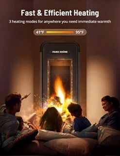 Space Heater, PARIS RHÔNE 1500W Electric Heater With 70° Oscillation 12H Timer 3 Modes, Thermostat Tip-Over Protection, 24H Auto-Off Quiet Ceramic Heater With Remote For Bedroom, Office & Indoor Use