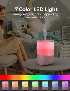 Cool Mist Humidifier, 2-in-1 Essential Oil Diffuser For Baby Kids Nursery, 2.5L Top Fill Humidifier With 7-color Night Lights For Bedroom Office, Humidifier With Adjustable Mist Mode, Auto Shut Off