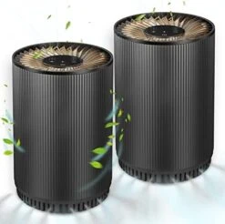 2 Pack Druiap Air Purifiers For Home Bedroom Up To 690ft², H13 True HEPA Filter Air Cleaner Filterable 99.97% Micron Particles/Smoke/Pet Dander/Odor/for Office, Dorm, Apartment, Kitchen (KJ80 Black) -Solo Stoves Shop 41t8HFg1xL. AC