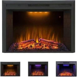 Valuxhome Electric Fireplace, 36 Inches Fireplace Insert With Overheating Protection, Fire Crackling Sound, Remote Control, 750/1500W, Black -Solo Stoves Shop 41tCu7wThL. AC