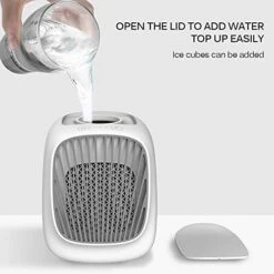 DIWANG Small Desk Fan Portable Cooler Fan Water Cooling Fan Mini Air Cooler Adjustable Wind Speed USB Small Air Cooler For Home Office Desktop Fan -Solo Stoves Shop 41wJi6i6JgL