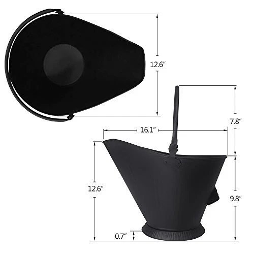 Amagabeli Garden Home Bucket For Fireplace Assembled Pellet Stove Indoor And Outdoor Hot Ashes Carrier Container Black Fireside Fuel Can Sturdy Fire Place Burning Wood Holder Hearth Tools 2 Amagabeli Garden Home Bucket For Fireplace Assembled Pellet Stove Indoor And Outdoor Hot Ashes Carrier Container Black Fireside Fuel Can Sturdy Fire Place Burning Wood Holder Hearth Tools - Image 2