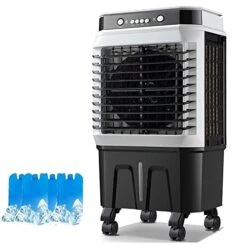 BeiLiHe Portable Evaporative Air Cooler, 3 Speeds Cooling Fan With 4 Ice Box, 120°Oscillation Swamp Cooler With 4 Universal Wheel, 40L Water Tank, Mechanical & Remote Control (Color : Mechanical)