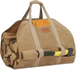 TwentyNext Firewood Log Carrier, Firewood Waxed Canvas Tote Bag With Handles, Heavy Duty Firewood Holder Fireplace Wood Stove Accessories For Camping,BBQ Indoor & Outdoor -Solo Stoves Shop 41y2ivlNhdL. AC