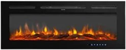 AuAg 60 Inch Electric Fireplace, Ultra-Thin In-Wall Recessed/Wall Mounted Fire Place Heater, Low Noise Remote Control With Timer, Touch Screen, Adjustable Flame Color, Log & Crystal 1500/750W -Solo Stoves Shop 41yDH0vBlEL. AC