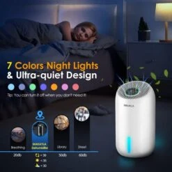 Dehumidifiers For Bedroom, 56OZ Home Dehumidifier Up To 650 Sq Ft For Continuous Dehumidify, Quiet Dehumidifers With Digital Control Panel, 48H Timer And Auto Deforest For Bathroom, Basement, Closet -Solo Stoves Shop 41yDywVhxrL