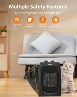 Space Heaters For Indoor Use,1500W Electric Space Heater For Office, Ceramic Space Heater With Thermostat, Tip-Over And Overheat Protection, 1s Fast Heat,1500W/750W/Fan -Solo Stoves Shop 41ywES5kOsL