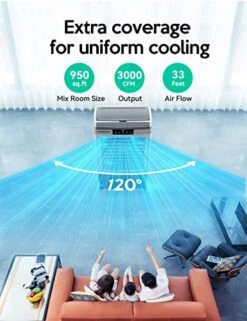 Evaporative Cooler, VAGKRI 3000CFM Evaporative Air Cooler, 120°Oscillation Swamp Cooler With Remote Control, 24H Timer, 3 Wind Speeds For Outdoor Indoor Use,12 Gallon