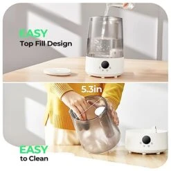 Homvana Small Humidifiers For Baby Bedroom Home, Cool Mist Top-Fill 3L 32H, Quiet 23dB (SilentSpray Tech), Kids Humidifier, Essential Oil Diffuser For Office, Plants, Nursery, BPA FREE, 7 Colors Light 10 Homvana Small Humidifiers For Baby Bedroom Home, Cool Mist Top-Fill 3L 32H, Quiet 23dB (SilentSpray Tech), Kids Humidifier, Essential Oil Diffuser For Office, Plants, Nursery, BPA FREE, 7 Colors Light -Solo Stoves Shop 510YnmL4ObL
