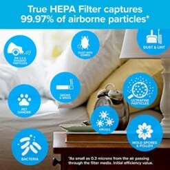 Filtrete Air Purifier, Small/Medium Room True HEPA Filter, Captures 99.97% Of Airborne Particles Such As Smoke, Dust, Pollen, Bacteria, Virus For 150 Sq. Ft., Office, Bedroom, Kitchen And More -Solo Stoves Shop 510o2PitcTL