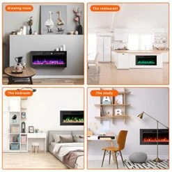 Homajor 36 Inch Electric Fireplace Inserts, Electric Fireplace Wall Mounted, Led Fireplace, Recessed Fireplace, 12 Flame Colors, Remote Control W/Timer -Solo Stoves Shop 510w8zLxNvL