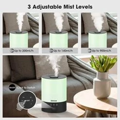 Humidifiers For Bedroom Large Room, Ultrasonic Cool Mist Humidifier Top Fill, 28dB Quiet Baby Air Humidifier With Night Light 7 Color, 28H Diffuser For Plants, Timer, Auto Shut-Off, 2.5L, Black 11 Humidifiers For Bedroom Large Room, Ultrasonic Cool Mist Humidifier Top Fill, 28dB Quiet Baby Air Humidifier With Night Light 7 Color, 28H Diffuser For Plants, Timer, Auto Shut-Off, 2.5L, Black -Solo Stoves Shop 51302n5Kp7L