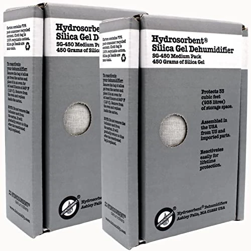 HYDROSORBENT® Gun Safe Dehumidifier Rechargeable Silica Gel 450 Gram Carton. Moisture Absorber. Reusable Desiccant Dehumidifier For Gun Safe – Made In USA Silica Gel Desiccant. 1 Unit - SG450 10 HYDROSORBENT® Gun Safe Dehumidifier Rechargeable Silica Gel 450 Gram Carton. Moisture Absorber. Reusable Desiccant Dehumidifier For Gun Safe – Made In USA Silica Gel Desiccant. 1 Unit - SG450 - Image 10