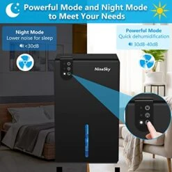 NineSky Dehumidifier For Home, 85 OZ Water Tank, (800 Sq.ft) Dehumidifiers For Bathroom, Bedroom With Auto Shut Off, 7 Colors LED Light(Black) 11 NineSky Dehumidifier For Home, 85 OZ Water Tank, (800 Sq.ft) Dehumidifiers For Bathroom, Bedroom With Auto Shut Off, 7 Colors LED Light(Black) -Solo Stoves Shop 514gP2i56CL