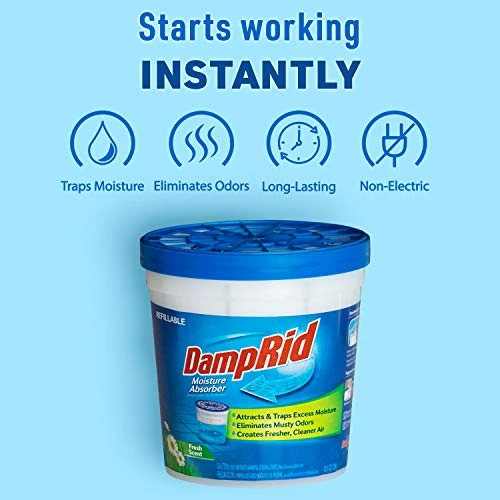 DampRid Refillable Moisture Absorber, 10.5 Oz. Cups, 4 Pack, Fresh Scent, Traps Moisture For Fresher, Cleaner Air, No Electricity Required, Lasts Up To 60 Days 2 DampRid Refillable Moisture Absorber, 10.5 Oz. Cups, 4 Pack, Fresh Scent, Traps Moisture For Fresher, Cleaner Air, No Electricity Required, Lasts Up To 60 Days - Image 2