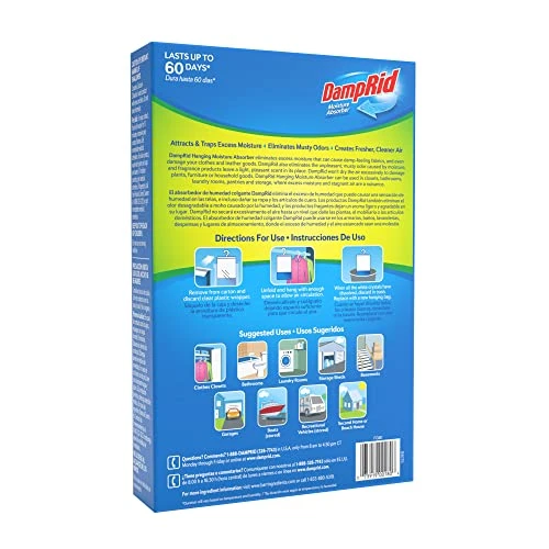 DampRid FG80 Hanging Moisture Absorber Fresh Scent, 6 Count 1 DampRid FG80 Hanging Moisture Absorber Fresh Scent, 6 Count
