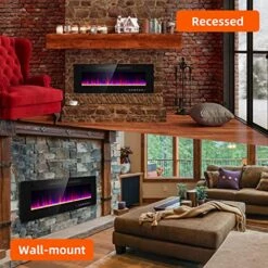 Zionheat 50 Inches Electric Fireplace-Wall Fireplace For Living Room-Fireplace Heater Insert Wall Mounted With Remote Control,Timer,12 Flame Colors,750/150W,Ultra Thin 8 Zionheat 50 Inches Electric Fireplace-Wall Fireplace For Living Room-Fireplace Heater Insert Wall Mounted With Remote Control,Timer,12 Flame Colors,750/150W,Ultra Thin -Solo Stoves Shop 516LQnG144L