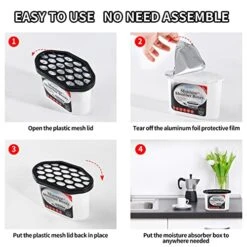 PEKGRIL Moisture Absorber With Activated Charcoal, 8 Packs 500mL Humidity Absorber Boxes, Fragrance Free Dehumidifier, Moisture Absorber Bucket, Attracts Extra Moisture From Closet, Bathroom, Kitchen -Solo Stoves Shop 517GRhFk4yL