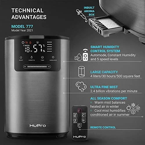 Top Fill Cool Mist & Warm Mist Humidifier For Large Room Home Bedroom Living Room 4L Big Capacity, Air Ultrasonic Humidifiers With Essential Oil Diffuser, Sleep Mode, Quiet For Baby 1 Top Fill Cool Mist & Warm Mist Humidifier For Large Room Home Bedroom Living Room 4L Big Capacity, Air Ultrasonic Humidifiers With Essential Oil Diffuser, Sleep Mode, Quiet For Baby