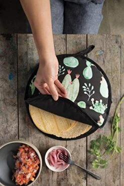 Now Designs Patterned Tortilla Warmer, Cactus Print - 11 In | Cotton With Plastic Steam Barrier -Solo Stoves Shop 518zqOk2YaL