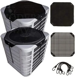 MODERN WAVE - 2 (Two) Central Air Conditioner Covers For Outside Units 36 X 36 Inch - 1 (One) Top Universal Mesh Cover And 1 (One) Winter Waterproof Outdoor AC Defender Cover (Black, 36" X 36") -Solo Stoves Shop 519MQXS7nKL. AC