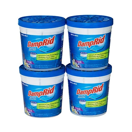 DampRid Absorber-10.5oz Refillable Absorber Traps Moisture For Fresher, Cleaner Air, 10.5oz Cups - 4 Pack, Blue, 4 Count 1 DampRid Absorber-10.5oz Refillable Absorber Traps Moisture For Fresher, Cleaner Air, 10.5oz Cups - 4 Pack, Blue, 4 Count