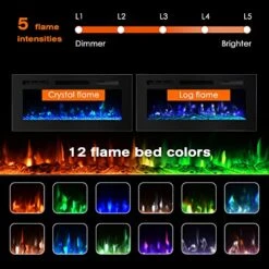 PAOLFOX 36 Inch Electric Fireplace Insert,Wall Mounted,Wall Fireplace Electric With Remote Control,Linear Fireplace,Led Fireplace Recessed,12 Flame Colors -Solo Stoves Shop 51ANKbGziiL