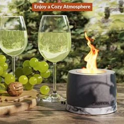Y&M Table Top Fire Pit, Portable Tabletop Fireplace Indoor Outdoor Use, Smokeless Fire Concrete Bowl Pot,Mini Personal Fire Pit -Solo Stoves Shop 51B2ny9zshL