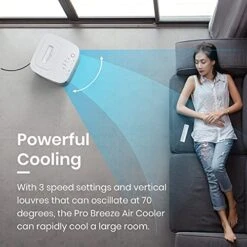 Pro Breeze Evaporative Air Cooler For Room Cooling Fan - 3-in-1 Air Cooler Portable With 6 QTS Tank, 70° Oscillation & 7hr Timer - Portable Swamp Cooler With Remote Control -Solo Stoves Shop 51BYlwBQvrS