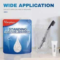 Vacplus Moisture Absorbers - 12 Pack, Standing Humidity Packs for Narrow Flat Surfaces, Effective Closet Dehumidifier with Visible Water Level For Bathrooms, Kitchens & Bookshelves, Fragrance-Free -Solo Stoves Shop 51C6o9PpF2L