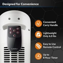 Lasko Oscillating Digital Ceramic Tower Heater For Home With Overheat Protection, Timer And Remote Control, 22.75 Inches, 1500W, White, 5165, Medium -Solo Stoves Shop 51C7MlQN4zL