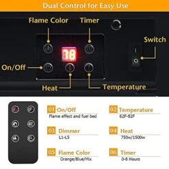 Giantex Wall Fireplace Electric With Remote Control, 28.5" Electric Fireplace Insert Recessed Mounted With 3 Color Adjustable Flames, 2 Modes Heat, 8 H Timer, 5 Brightness Settings, 750/1500W Heater 11 Giantex Wall Fireplace Electric With Remote Control, 28.5" Electric Fireplace Insert Recessed Mounted With 3 Color Adjustable Flames, 2 Modes Heat, 8 H Timer, 5 Brightness Settings, 750/1500W Heater -Solo Stoves Shop 51CCsJLtKrL