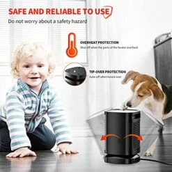 SmartDevil Space Heater, 70° Oscillating Portable Electric Heater, 1500W/800W PTC Ceramic Small Space Heater With 3 Modes, Mini Heater For Office, Desk, Bedroom, Indoor (Black) 8 SmartDevil Space Heater, 70° Oscillating Portable Electric Heater, 1500W/800W PTC Ceramic Small Space Heater With 3 Modes, Mini Heater For Office, Desk, Bedroom, Indoor (Black) -Solo Stoves Shop 51CfRgs0PXL