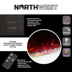 Northwest Electric Fireplace With Remote, 50", White 14 Northwest Electric Fireplace With Remote, 50", White -Solo Stoves Shop 51Cs77DOiSL