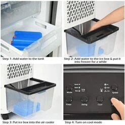 Yescom 200W Evaporative Air Cooler Fan Humidifier 1647CFM Portable With 4.49Gal Water Tank Ice Boxes Remote Control Indoor Home Office -Solo Stoves Shop 51D2cpQvGAL