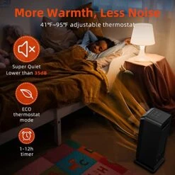 Space Heaters For Indoor Use RealPlus 1500W 4 Modes Electric Portable Heater With Thermostat, Tip-Over And Overheat Protection, Quiet Heating, Remote, Oscillating,1-12H Timer, Touch LED Display -Solo Stoves Shop 51Dlfn0s9GL