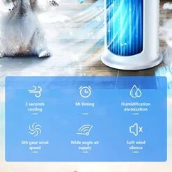 Air Cooler Home Dormitory Office Desktop Humidification Electric Fan Usb Multi-function Timing Air Conditioning Fan (White) -Solo Stoves Shop 51DtORq2biL