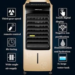 MNSSRN Air Conditioning Fan, Evaporative Cooler & Heater, Portable With Remote Control, 3 Speed & Timer Function, Includes Casters, Home Office Cooler -Solo Stoves Shop 51F2TcRX6eL