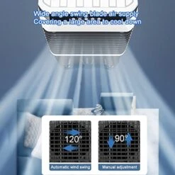 BeiLiHe Portable Evaporative Air Cooler, 3 Speeds Cooling Fan With 4 Ice Box, 120°Oscillation Swamp Cooler With 4 Universal Wheel, 40L Water Tank, Mechanical & Remote Control (Color : Mechanical) 9 BeiLiHe Portable Evaporative Air Cooler, 3 Speeds Cooling Fan With 4 Ice Box, 120°Oscillation Swamp Cooler With 4 Universal Wheel, 40L Water Tank, Mechanical & Remote Control (Color : Mechanical) -Solo Stoves Shop 51F9SoTsKzL