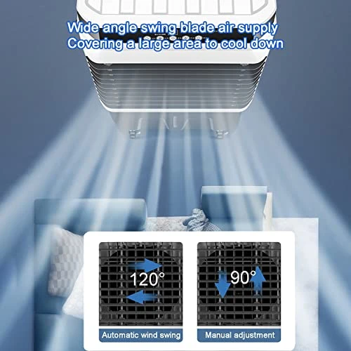 BeiLiHe Portable Evaporative Air Cooler, 3 Speeds Cooling Fan With 4 Ice Box, 120°Oscillation Swamp Cooler With 4 Universal Wheel, 40L Water Tank, Mechanical & Remote Control (Color : Mechanical) 3 BeiLiHe Portable Evaporative Air Cooler, 3 Speeds Cooling Fan With 4 Ice Box, 120°Oscillation Swamp Cooler With 4 Universal Wheel, 40L Water Tank, Mechanical & Remote Control (Color : Mechanical) - Image 3