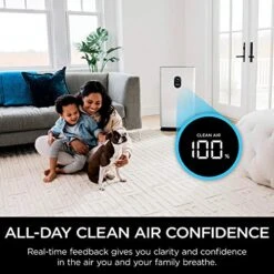 Shark HE601 Air Purifier 6 True HEPA Cleans Up To 1200 Sq. Ft., Captures 99.98% Of Particles, Dust, Allergens, Smoke, 0.1–0.2 Microns, Advanced Odor Lock, Quiet, 6 Fan, White -Solo Stoves Shop 51FHjB854ZL