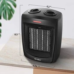 Andily Space Heater Electric Heater For Home And Office Ceramic Small Heater With Thermostat, 750W/1500W -Solo Stoves Shop 51FmkJUPGjL